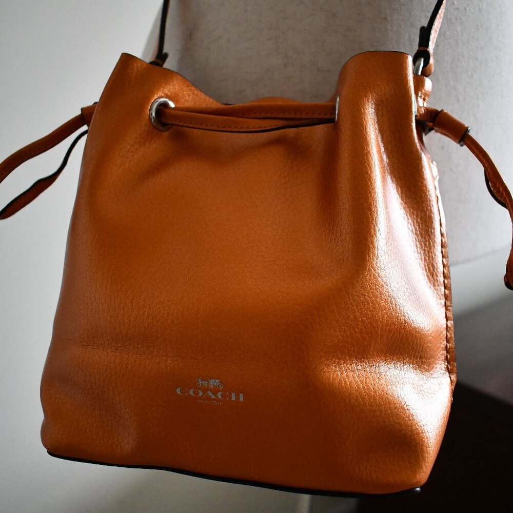 Unique metallic tangerine COACH Mini Crossbody (Like new!)
